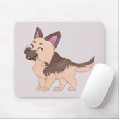 Kawaii German Shepherd Dog Mousepad (Mit Mouse)