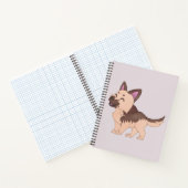 Kawaii German Shepherd Dog Notizblock (Innenseite)
