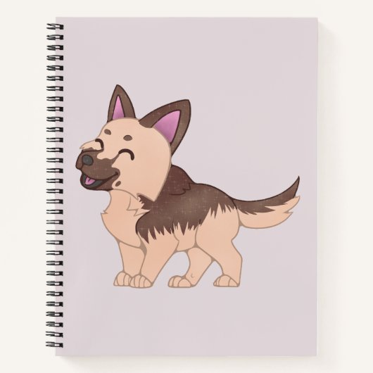 Kawaii German Shepherd Dog Notizblock (Vorderseite)