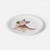 Kawaii German Shepherd Dog Pappteller (Schrägansicht)
