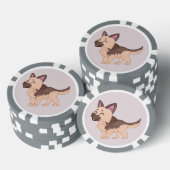 Kawaii German Shepherd Dog Pokerchips (Stapel)