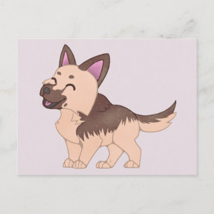 Kawaii German Shepherd Dog Postkarte