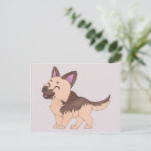 Kawaii German Shepherd Dog Postkarte (Stehend Vorderseite)