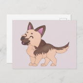 Kawaii German Shepherd Dog Postkarte (Vorne/Hinten)