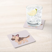Kawaii German Shepherd Dog Rechteckiger Pappuntersetzer (Vor Ort)