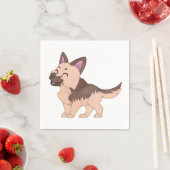 Kawaii German Shepherd Dog Serviette (Beispiel)