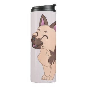 Kawaii German Shepherd Dog Thermosbecher