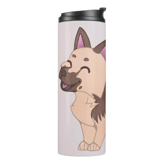 Kawaii German Shepherd Dog Thermosbecher (Nach links gedreht)