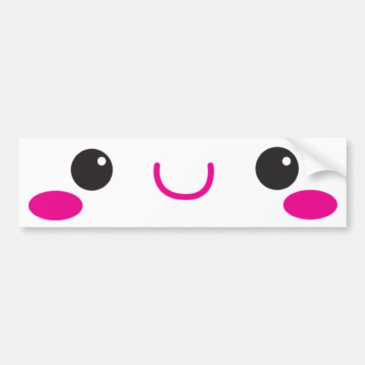 KAWAII GESICHT niedlich! Autoaufkleber (Vorne)