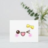 Kawaii Gesicht! Postkarte (Stehend Vorderseite)