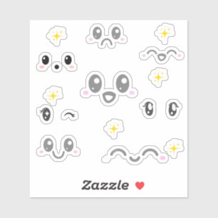 Kawaii-Gesichtsausdruck-Aufkleber Aufkleber