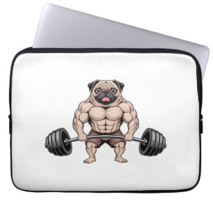 Kawaii-Gewichtheber-Muskulöser-Mops-Hundefreund Laptopschutzhülle