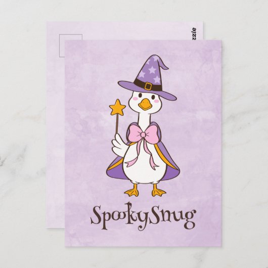 Kawaii Ghoose, niedliche, spukhafte Halloween Postkarte (Vorne/Hinten)
