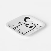 Kawaii Ghost am Abend Halloween-Party Pappteller (Gewinkelt)