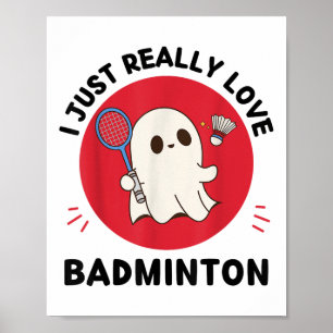Kawaii Ghost Badminton Lover I gerade wirklich Lie Poster