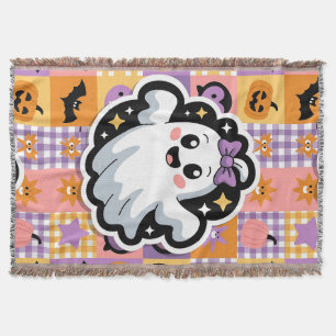 Kawaii Ghost Blanket - Niedlicher Patchwork Cartoo Decke