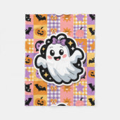 Kawaii Ghost Blanket - Niedlicher Patchwork Cartoo Fleecedecke (Vorderseite)