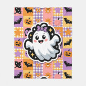 Kawaii Ghost Blanket - Niedlicher Patchwork Cartoo Fleecedecke (Vorderseite)