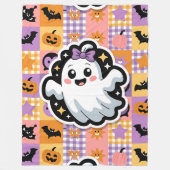 Kawaii Ghost Blanket - Niedlicher Patchwork Cartoo Fleecedecke (Vorderseite)
