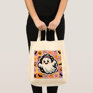 Kawaii Ghost Blanket - Niedlicher Patchwork Cartoo Tragetasche