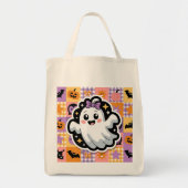 Kawaii Ghost Blanket - Niedlicher Patchwork Cartoo Tragetasche (Vorne)