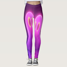 Kawaii Ghost Couple - Neon Liebe Spirituosen Leggings