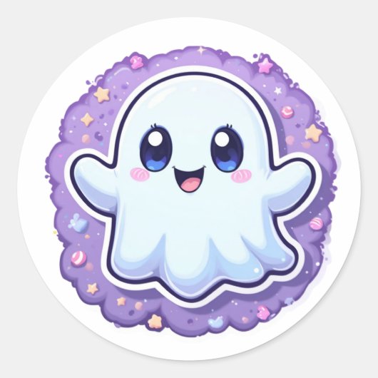 Kawaii Ghost Craft Sticker - Pastel Halloween Deko (Vorderseite)