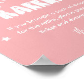 Kawaii Ghost Diaper Raffle Baby Shower Game Sign Poster (Ecke)