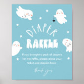 Kawaii Ghost Diaper Raffle Baby Showspielzeichen Poster (Vorne)
