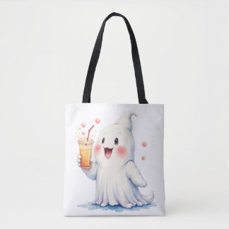 Kawaii Ghost Drinking Soda Tote Bag Tasche