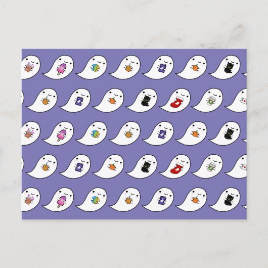 Kawaii Ghost Favorites Postkarte (Vorderseite)