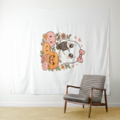 Kawaii Ghost Halloween Black Cat Pumpkin Fall Spoo Wandteppich (Beispiel (Horizontal))