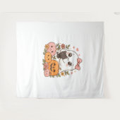 Kawaii Ghost Halloween Black Cat Pumpkin Fall Spoo Wandteppich (Vorderseite (Horizontal))