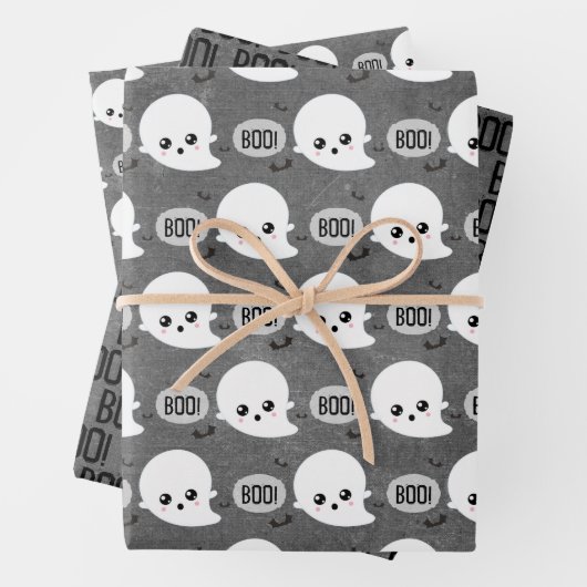 Kawaii Ghost Halloween Geschenkpapier Set (Beispiel)