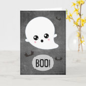 Kawaii Ghost Halloween Karte (Gelbe Blume)