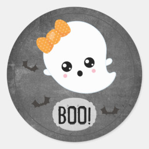 Kawaii Ghost Halloween Runder Aufkleber