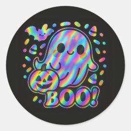 Kawaii Ghost Halloween Sticker mit Pumpkin & Bat