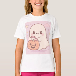 Kawaii Ghost Halloween T - Shirt