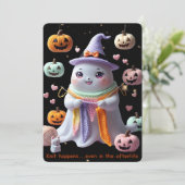 *Kawaii Ghost knitting Halloween Einladung Sticke (Stehend Vorderseite)