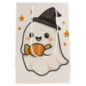 Kawaii Ghost mit Halloween Candy Mittlere Geschenktüte (Rückseite)