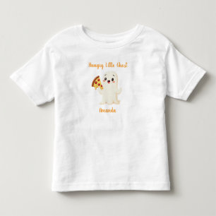 Kawaii Ghost mit Pizza. Halloween. Personalisiert Kleinkind T-shirt