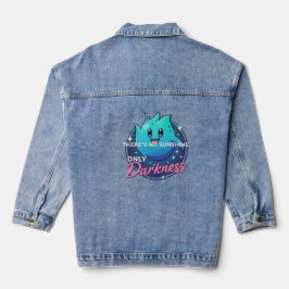 Kawaii Ghost No Sunshine Only Darkness Aesthetic Jeansjacke