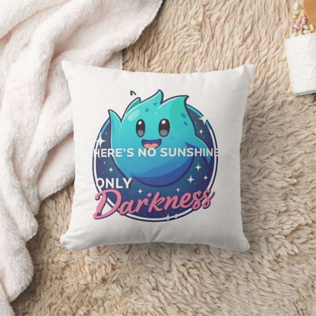 Kawaii Ghost No Sunshine Only Darkness Aesthetic Kissen (Decke)