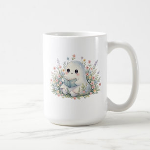 Kawaii Ghost Reading Buch - Niedliche Pastelle Was Kaffeetasse