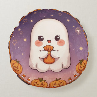 Kawaii Ghost Round Pillow Rundes Kissen