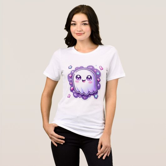 Kawaii Ghost T - Shirt Niedlich Pastell Halloween  (Vorderseite voll)