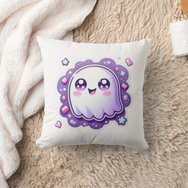 Kawaii Ghost Throw Kissen - Niedliches Pastell Hal (Decke)