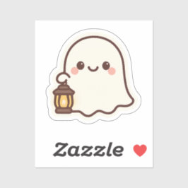 Kawaii Ghost with Lantern - Niedlich Spirit Design Aufkleber