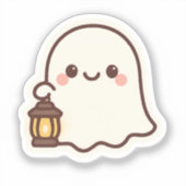 Kawaii Ghost with Lantern - Niedlich Spirit Design Aufkleber (Vorderseite)