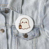 Kawaii Ghost with Lantern - Niedlich Spirit Design Button (Beispiel)
